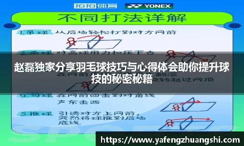 赵磊独家分享羽毛球技巧与心得体会助你提升球技的秘密秘籍